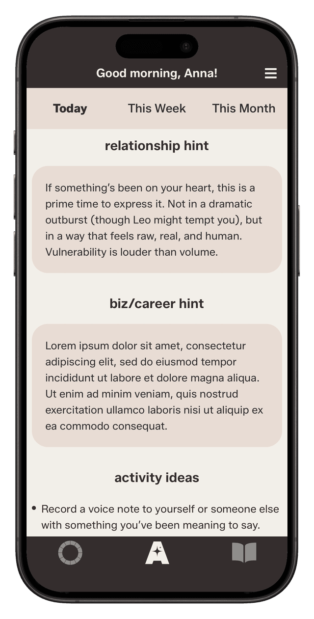 iPhone with AXIS hints page
